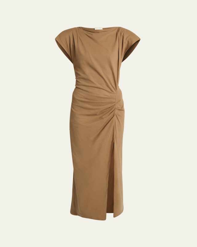 Nadela Ruched Cotton Jersey Dress